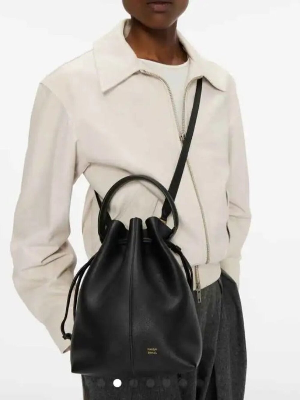 Black Mini Bucket Bag – Drawstring Crossbody